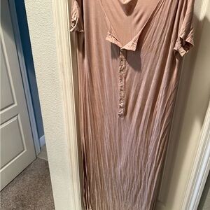 POL Tan Maxi Dress with Button Detail